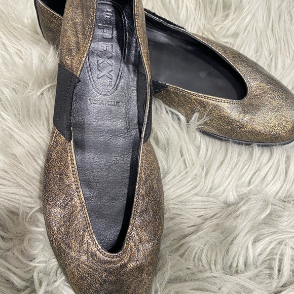 THE FLEXX METALLIC LEATHER BALLET FLATS 6.5 - Picture 9 of 10